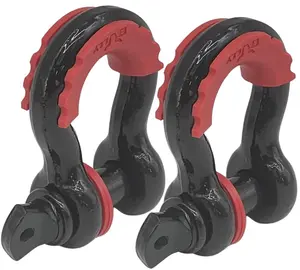 Bull Heavy Duty 3/4 Inch D Ring Shackles 68K LBS Capacity Galvanized Steel Tow Shackle Set for Off-Road Recovery Jeep Truck ATV Screw Pin Design 2-Pack