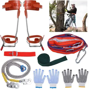 Adjustable Tree Climbing Spikes Kit with Safety Belt, Full Body Harness, Climbing Ropes & Gloves – Professional Tree Climbing Gear for Arborist, Logging, Fruit Picking, Hunting, Outdoor Survival, and Beginner Practice