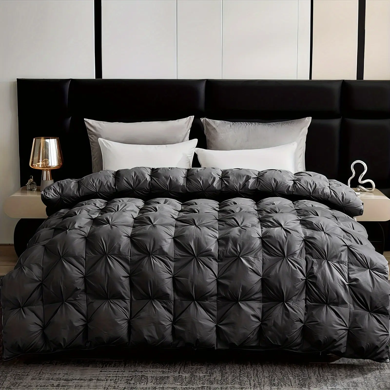 King Size Premium Luxury Goose Down Feather Duvet - 100% Organic Cotton Cover, Box Stitched, Ultra Soft, Lightweight Fluffy, Medium (65-69°F) Warmth, All-Season Mattress Insert, Comes with 106in Corner Ties, Machine Washable (80x200cm, White), All Seasons