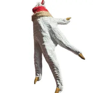 White Blessings Chicken Foot Charm - Unique Decorative Item with Red and Gold Accents