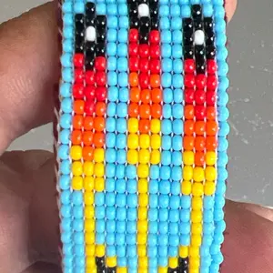 Brazalete handmade  en Chichicastenango Guatemala - Handmade Beaded Cord with Colorful Beads in Red, Black, Yellow & Blue