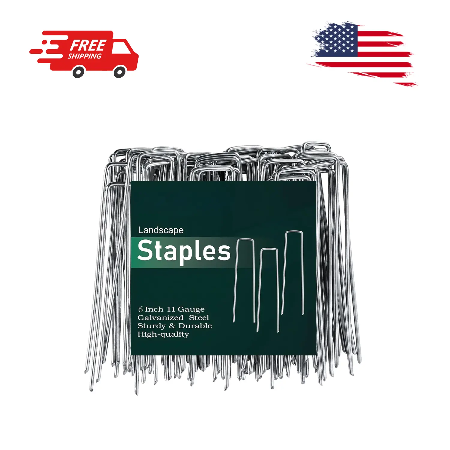 6 Inch 50 Pack Hot-dip Galvanized Landscape Staples