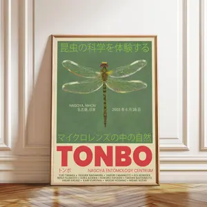[UNFRAMED POSTER] Dragonfly Delight Classy Wall Art Room Decor - Tonbo 2003 Nagoya Nihon Exhibition Wall Poster - Gift for Japan Art Enthusiasts