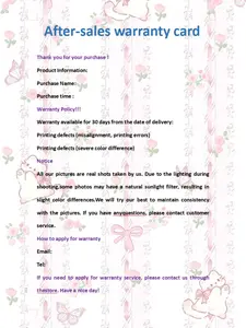 Poster warranty card Poster warranty card