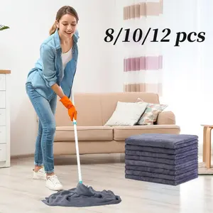 8/10/12 Pack Microfiber Towels, Reusable Kitchen Cleaning Towels, Soft Absorbent Car Wiping Cloths, Car Wash Microfiber Towel, Durable & Eco-Friendly
