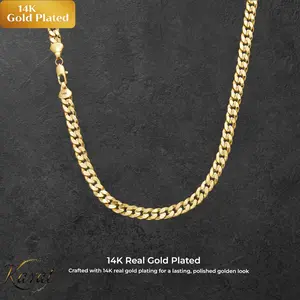 14K Gold-Plated Cuban Link Chain — 10mm Width Jewelry Suitable for Men and Women — Ideal for Daily Wear, Parties, and Holiday Gifting