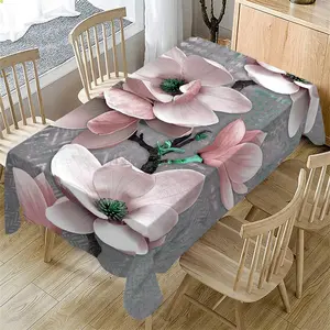 Floral Print Tablecloth, Rectangular Tablecloth, Washable Table Cover, Picnic Table Cover, Table Decoration Supplies for Home Kitchen Dining Room Wedding Party