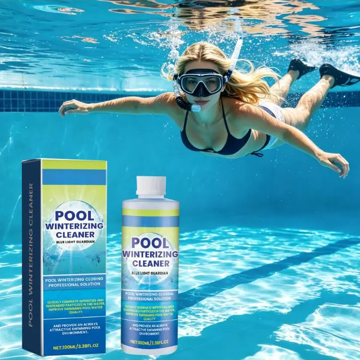 100ml Concentrated Pool Water Clarifier & Cleaner - Fast-Dissolving, Easy-to-Use Routine Maintenance Treatment for Above-Ground & Inground Pools, Gathers Dirt, Clears Cloudiness, Suspended Particles & Impurities, Improves Water Quality