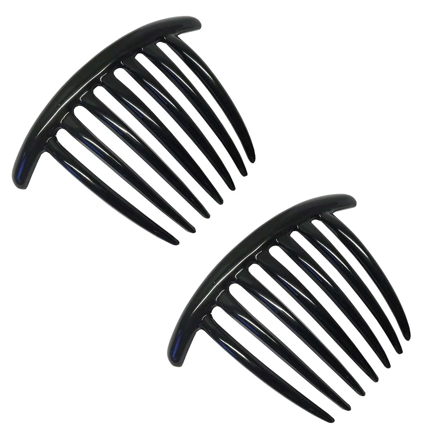Parcelona French Twist 7 Teeth Large Cellulose Side Hair Combs for Women(2 Pcs)