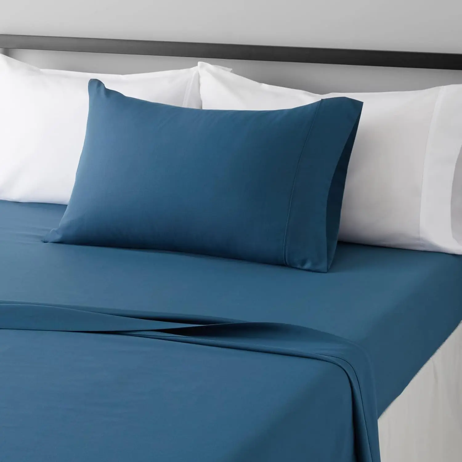 3-Piece Microfiber Lightweight Bed Sheet Set with 14-Inch Deep Pockets Super Soft Easy Care Twin XL Dark Teal Solid