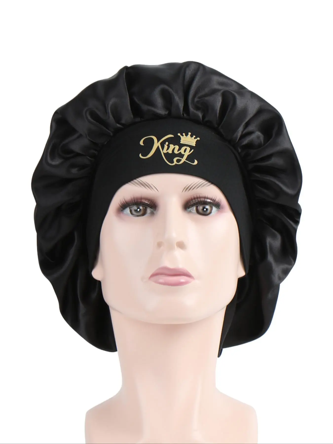 Men's Letter Print Satin Sleeping Bonnet, Comfortable Sleeping Bonnet, Fashion Accessories for Daily Life and Wig Use, Haircare