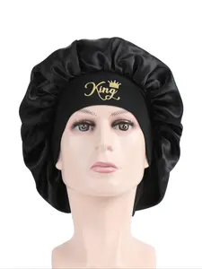 Men's Letter Print Satin Sleeping Bonnet, Comfortable Sleeping Bonnet, Fashion Accessories for Daily Life and Wig Use, Haircare