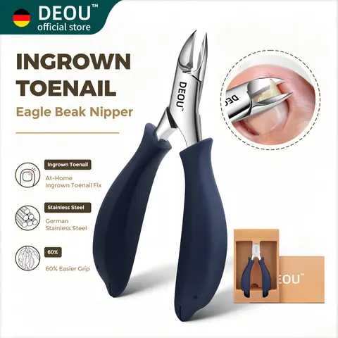 DEOU Podiatrist Level Thick Ingrown Toenail Clippers Set, Heavy Duty Pedicure Tool with Ingrown Nail Lifter for Paronychia Care, Nail Supplies Equipment for Nail Tech Manicure , Dark Blue
