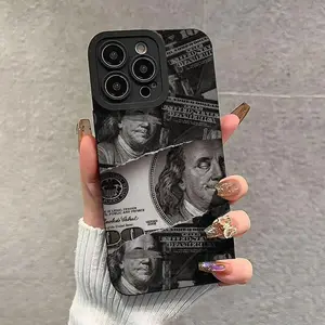 Creative Money Pattern Phone Case, Soft TPU Cellphone Protective Cases, Total Protective Shockproof Mobile Phone Cover for iPhone 17 Pro Max Plus Air/ 11 12 13 14 15 16 Pro Max/Pro/Plus iphone  15  pro  max  case
