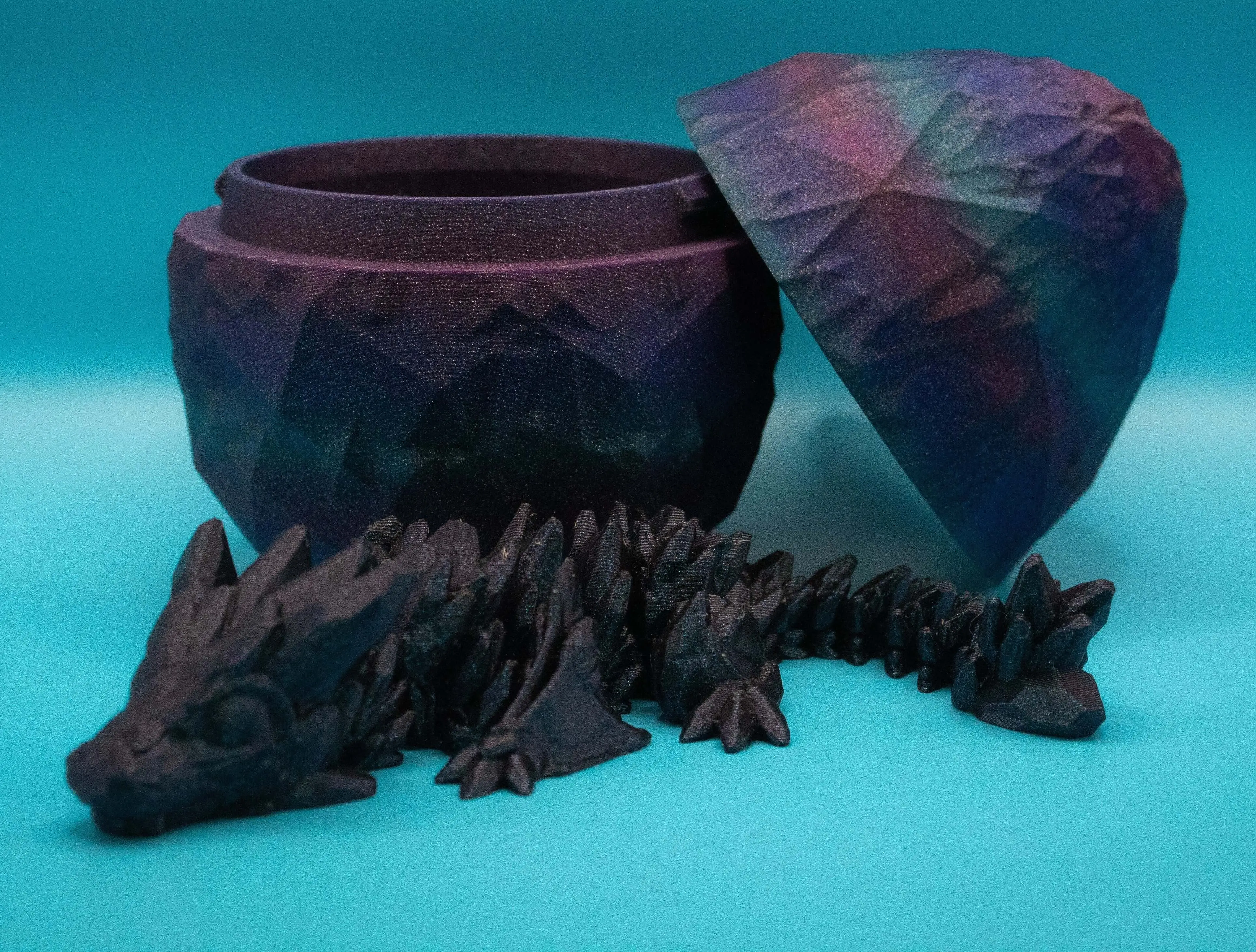 Galaxy Dragon Collectible Set: Cosmic 3D-Printed Articulated Figures