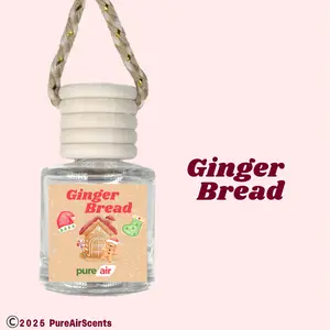 Ginger Bread Pure Air Scented Air Freshener Oil Diffuser - Hangable Glass Woody Design - Lasts 60+ Days - Fragrance Oil Diffuser