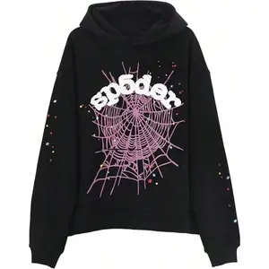 Spider Web Plush Hoodie Set - Y2K Oversized Pullover Hoodie & Pants, Gothic Streetwear For Men & Women - View #7