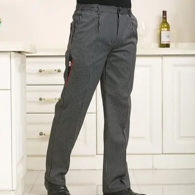 Black striped celebrity chef pants