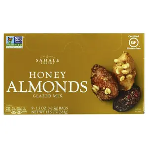 Sahale Snacks Glazed Mix, Honey Almonds, 9 Packs, 1.5 oz (42.5 g) Each