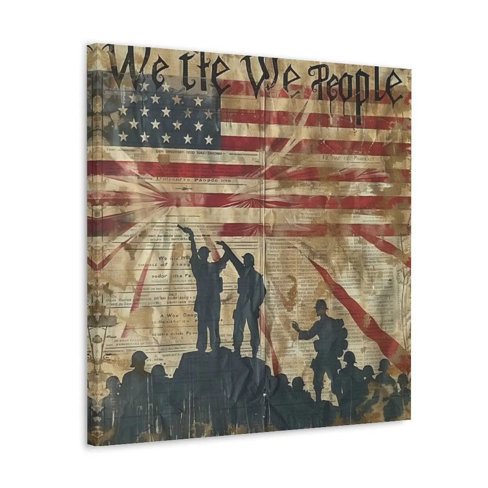 American Military Army Posters Wall Art, Retro America Soldiers And Flag Canvas Art Prints For Home Wall Aesthetic Living Room Bedroom Office Decor Festival Gift