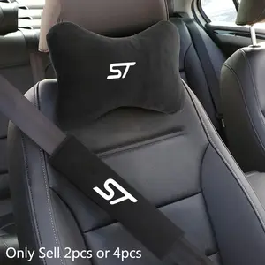 Car Seat Headrest Rest Neck Pillow Cushion Seat Belt Shoulder Pad For Ford Focus Kuga MK3 MK4 Puma Fiesta ST Line Auto Interior Accessories