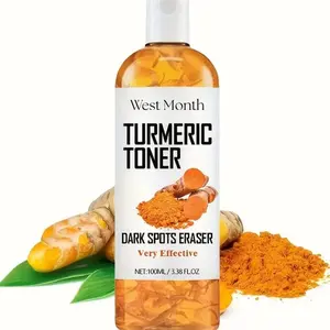 Turmeric Toner 3.38 oz - Skin Repair Hydrating Facial Lotion Makeup Primer Collagen Extract Mint Leaf Travel
