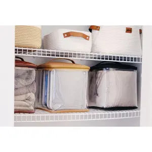 Maple and Lark Bliss Caddy™ - Black Soft-Sided Carrier for Medium & Small Bliss Bins™ - 10"x10" with Clear-View Window & Top Handle - Collapsible Storage Solution