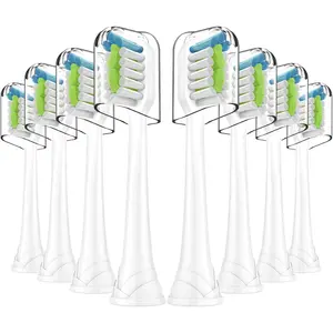 Replacement Brh Heads Compatible with Philips SoniCare Electric Toothbrhes, Dupont Bristles for Effective Cleaning, Click-on System, 8 Pack, White