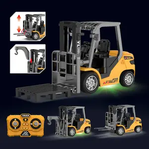 1:64 Remote Control Forklift Toy, 2.4g Wireless, Alloy Material, Speed Adjustment, Realistic Operation, Kids Engineering Vehicle, Ages 3+