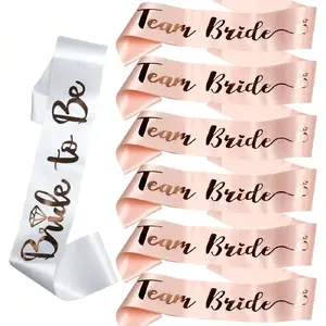 Rose Gold Bride To Be and Team Bride Sash Set, Bachelorette Party Decor Sashes, Bridal Shower Engagement Wedding Accessories, Ideal Wedding Gifts and Party Favors for Pre-wedding & Engagement Themed Party Decoration