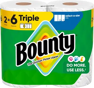 Select-A-Size Paper Towels, White, 2 Triple Rolls = 6 Regular Rolls