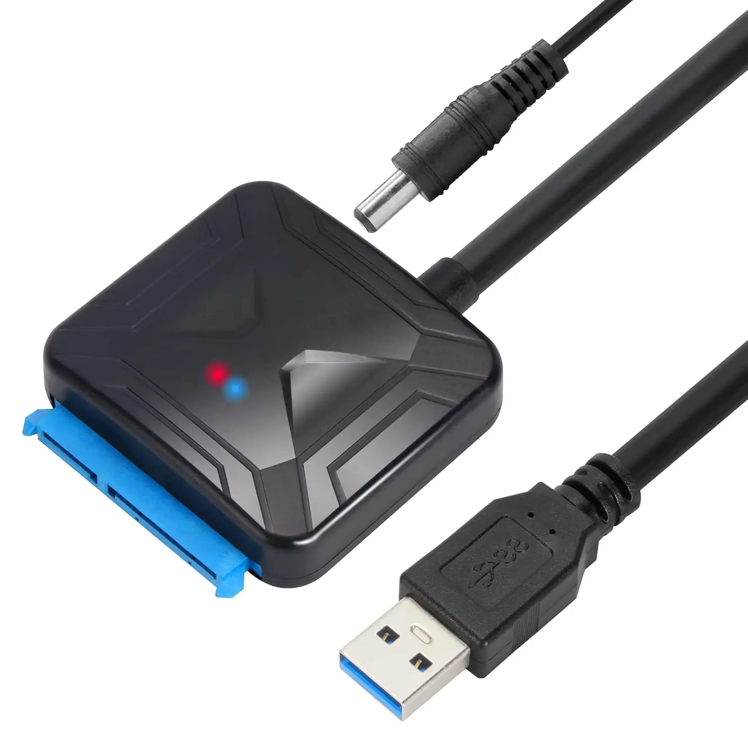 SATA to USB Adapter, USB 3.0 to SATA Cable for 3.5 2.5 Inch SSD HDD SATA III Hard Drive Disk, Support UASP Compatible with USB 1.1/2.0/3.0 (with External 12V/2A Power)