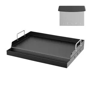 YACONA Nonstick Universal Griddle for Gas Grill, Muti-Purpose Cooking Cast Iron Griddle with Grease Groove, Pre-Seasoned Flat Top Plate Insert for Camping, Tailgating, Parties