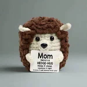 Unique Hand Knitted Hedgehog Doll Ornament Soft Yarn Hedgehog Plushie Cute Home Decor and Gift Idea
