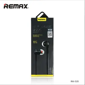 Remax RM-535 Mobile Phone Earphones Wired In-ear Noise Cancelling Earphones Stereo Heavy Bass Music Earphones