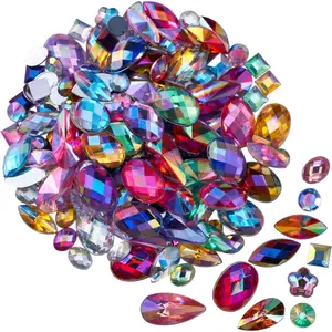 500 count Mixed 10 Colors AB Colorful  Rhinestones for Crafting, Flatback Rhinestones  Jewels for Crafts Halloween Party Decorations  Pirate  Eye  Makeup Embellishments