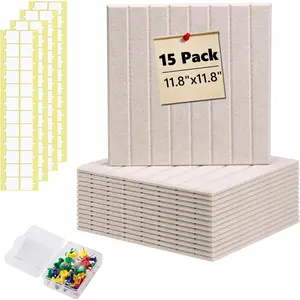 Large Bulletin Board 59" X 36" Cork Boards for Wall Alternative 15 Pack Oatmeal Fine-Stripe Felt Bulletin Board 96 Safe Adhesive 35 Push Pins for Office School Home Room Decor