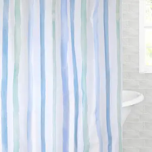 The Watercolor Stripes Shower Curtain