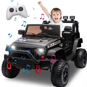 24V Kids Ride On Car W/Parents RemoteControl 400W Motor Adjustable Speed USB MP3 Music Large Display Screen Power Display Belt for Kids Aged 2-4 Perfect Halloween Polypropylene - Truck