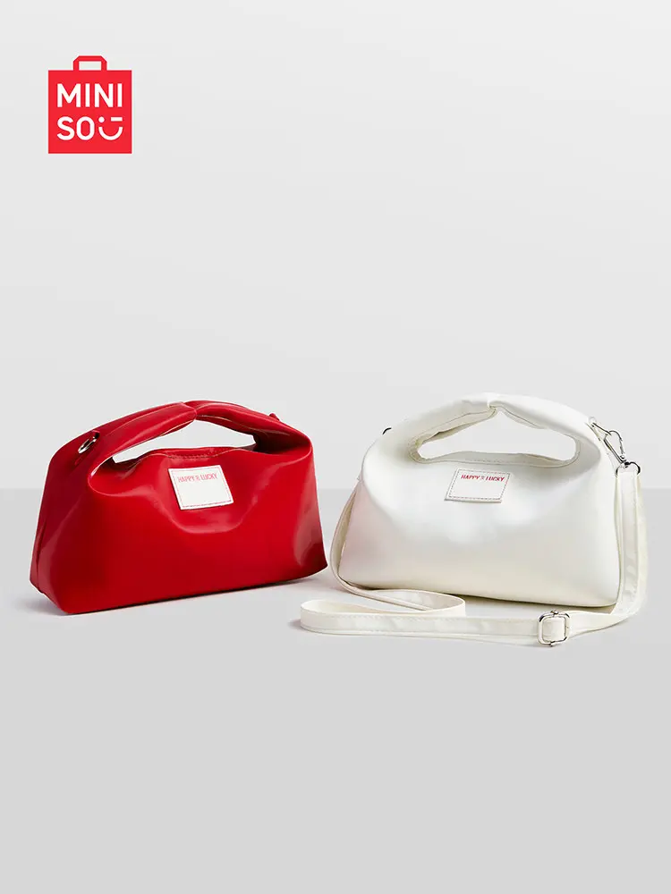 Miniso Women's Lucky Fortune Tote Bag - Top Handle & Crossbody Strap Design, Chic Casual Lightweight Purse for Travel & Shopping, Ideal Gift for Her, Top Handle Bags, Crossbody Strap Bag, Back-to-School Gifts
