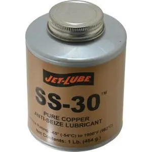 Jet-Lube 1 Lb Can High Temperature Anti-Seize Lubricant Copper, -65 to 1,800°F, Copper Colored, Water Resistant 12504