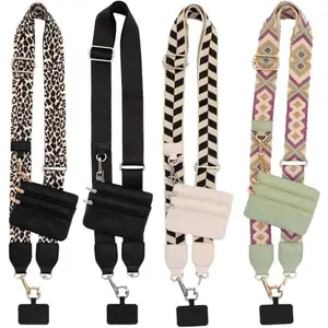 A 4-pack of Value-packed Phone Wallet Straps | Crossbody Bag with Adjustable Zipper Pocket | Perfect for On-the-go ️ | Ideal Smartphone Gift for Mother's Day or Birthdays Cellphone Beige Accessory Cord