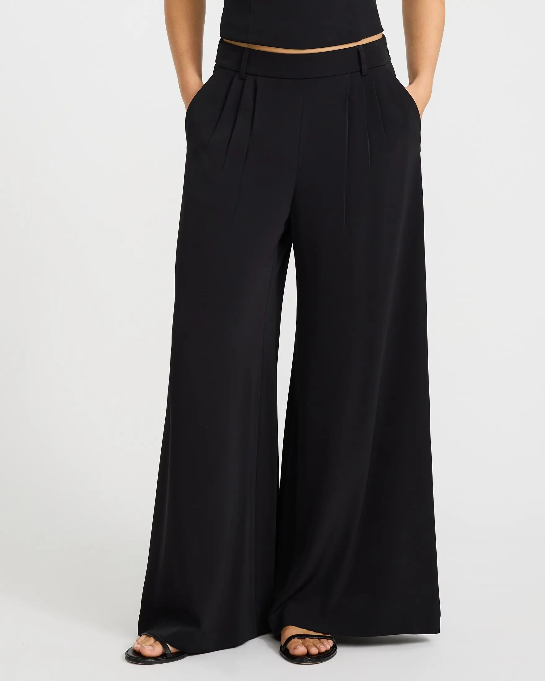 Express Luxe Stretch High Waisted Ultra Wide Leg Trouser