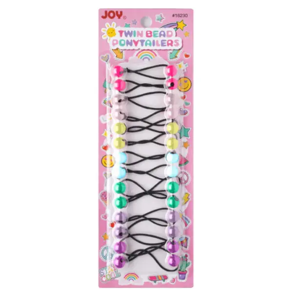 Joy Twin Bead Ponytailers 12mm, 14 Count, Assorted Color