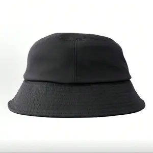Black Waterproof Bucket Hat, Nylon Sun Hat for Men & Women, Minimalist Streetwear Fisherman Cap for Outdoor & Daily Use