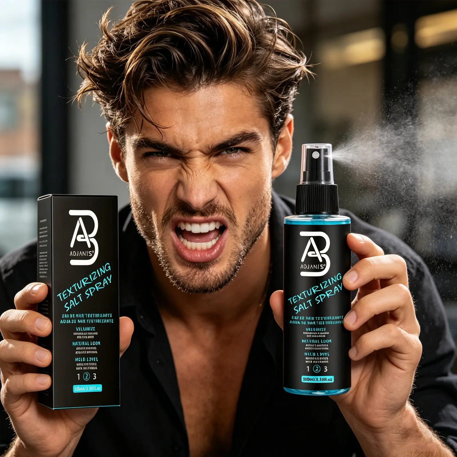 Adjaniss Texture Salt Spray, Natural Matte Finish, Long-Lasting Hold, Adds Volume and Texture, Suitable for Wet or Dry Hair, Hair Styling Products, 100ML