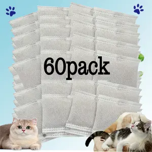 60 tablets of deodorant - natural activated carbon deodorant, suitable for cat litter boxes, replace filters, control odors, perfectly adapt to self-cleaning and automatic cat litter boxes, absorb unpleasant odors