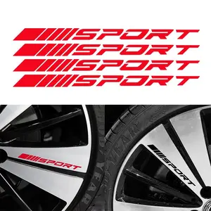 4 Piece Sport Wheel HUB Decals, Car Exterior Vinyl Stickers, Personalized Design, Durable Material, Easy Application, Vehicle Exterior Decoration