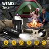 2-Pack Rechargeable Electric Lighters for Men, Windproof USB Arc Lighter with LED Light, Portable Outdoor Gadget for Camping & Everyday Carry, Christmas Gifts for Dad, Husband, Boyfriend, Stocking Stuffers for Him
