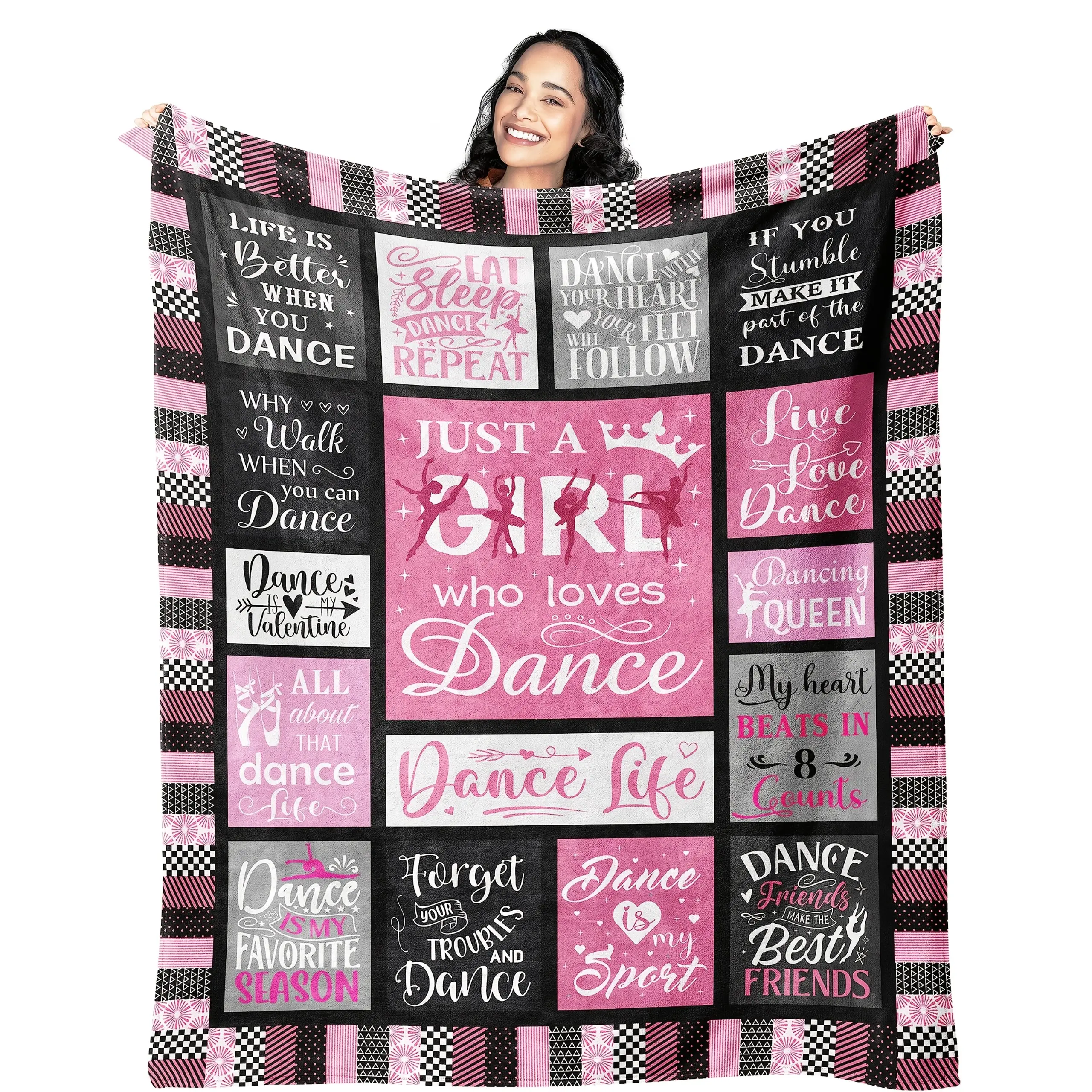 1pc 280g Dance Gifts, Dance Recital Gifts for Girls, Dancer Gifts for Girls Teens, Ballet Gifts for Her, Dance Gifts for Teacher, Ballerina Gifts, Gifts for Dancers, Dance Stuff Dancing Blanket
